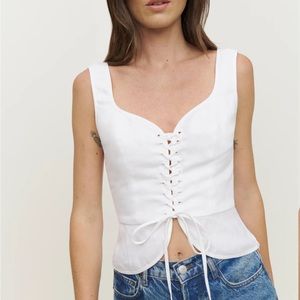 NWT Reformation Kaleb linen top